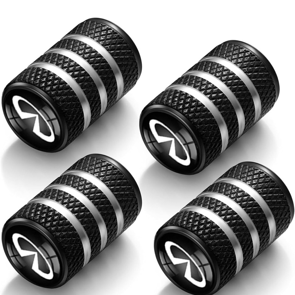 🛑SOLD🛑Infiniti Black and Silver Tire Valve Caps